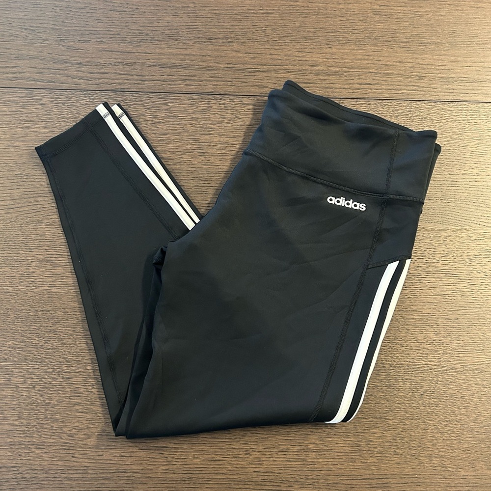 Adidas Women’s Black Leggings Climalite 2-Stripe Full Length Size 2X